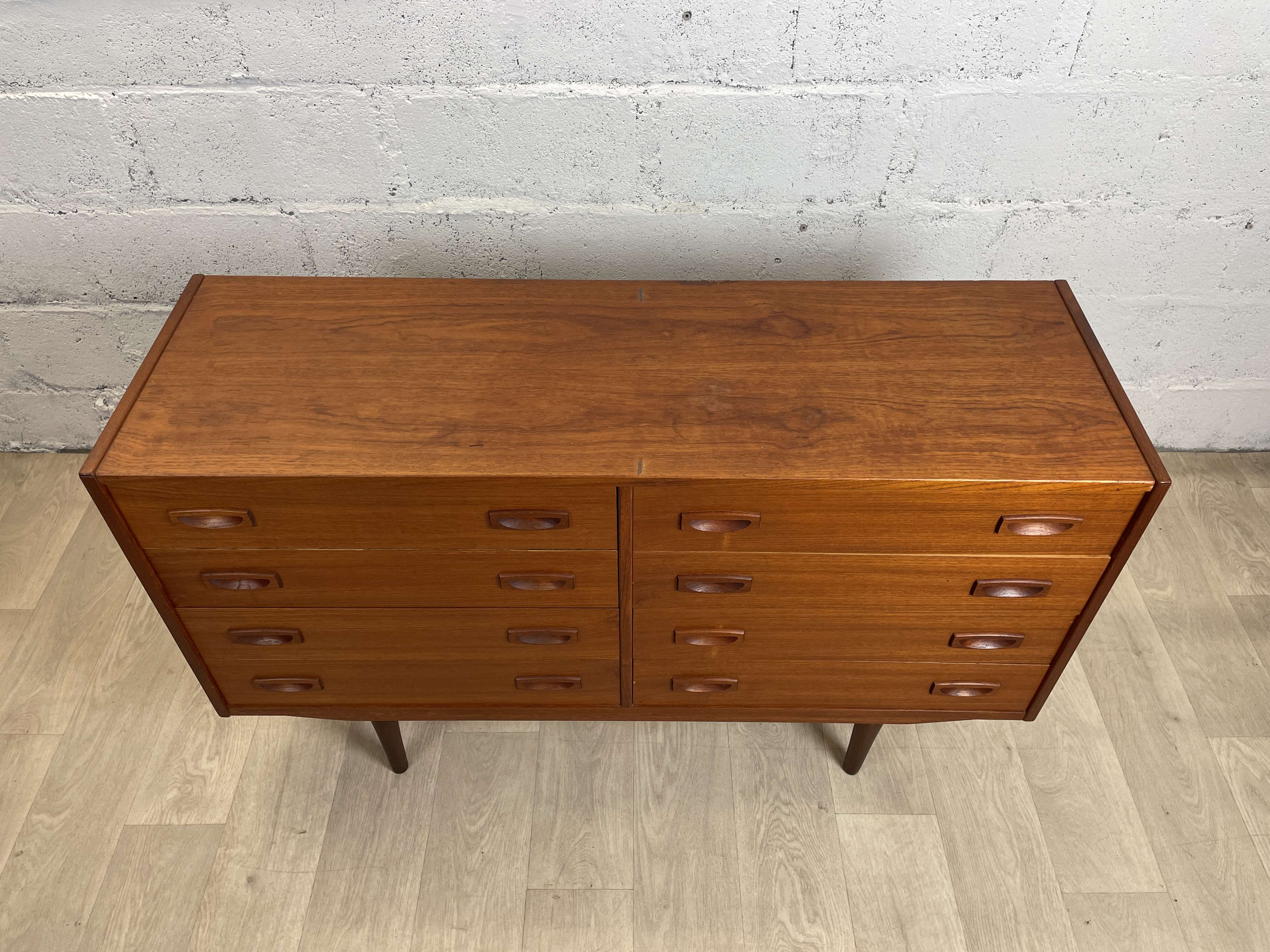 Double vintage Scandinavian teak chest of drawers, 60s