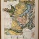 Old geological map of france from 1897