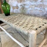Banc en peuplier et palmier tressé