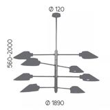 Cohen large adjustable metal pendant light