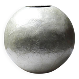 Small round vase in natural capiz mother-of-pearl contemporary.