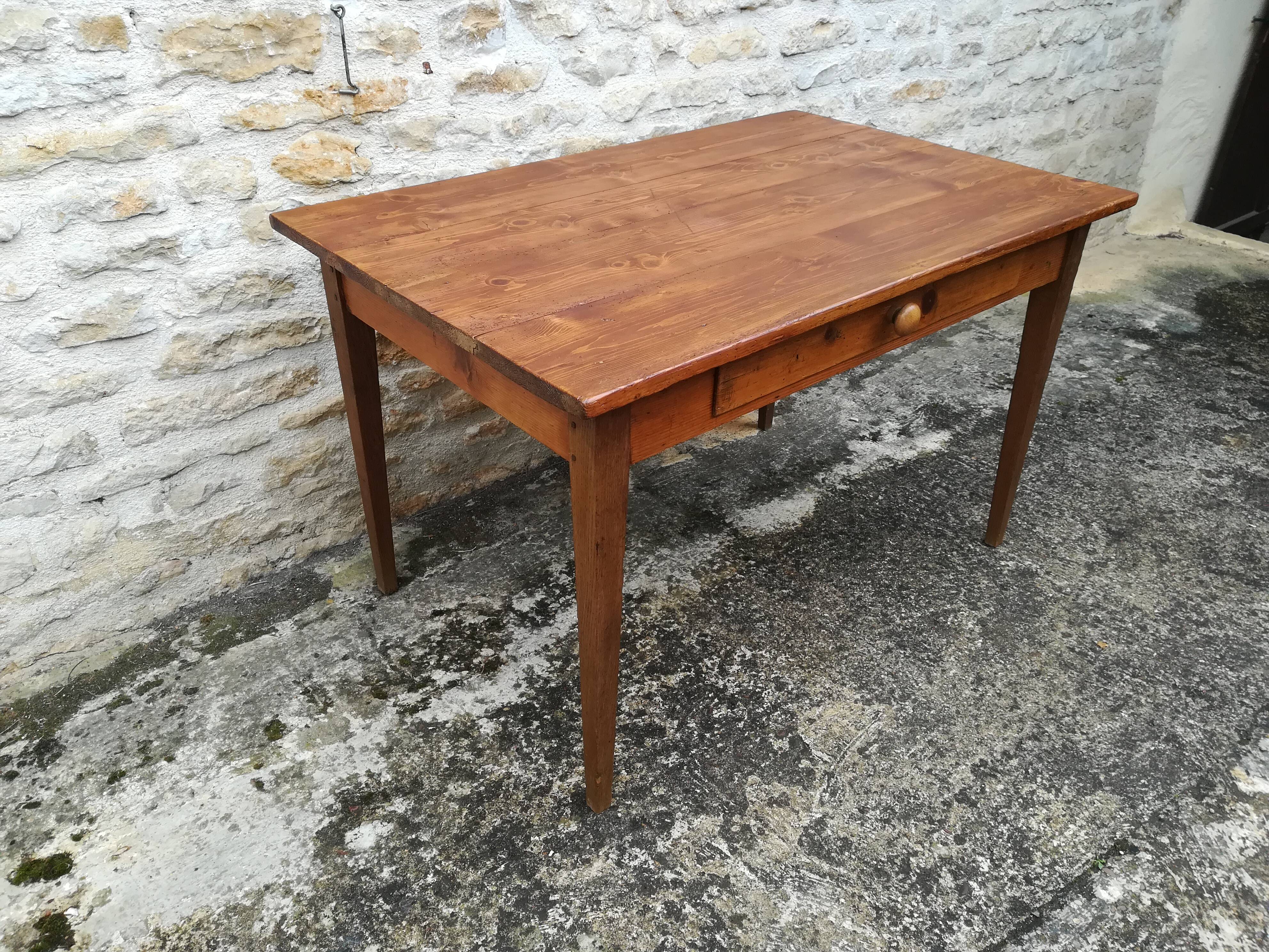 Farm table with drawer