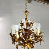 Vintage "golden" pendant lamp / flower chandelier