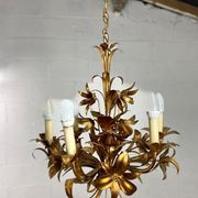 Vintage "golden" pendant lamp / flower chandelier