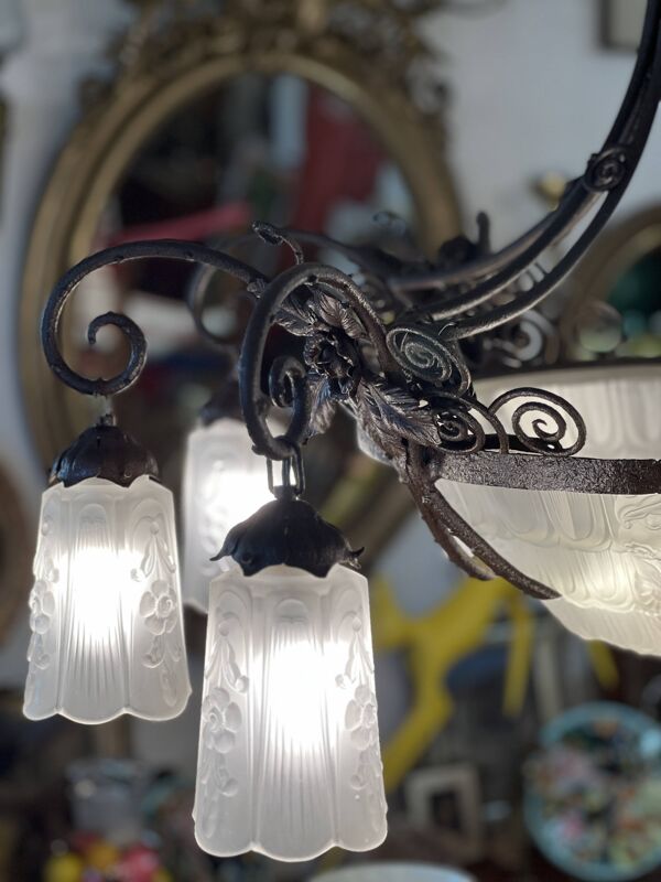 Grand lustre Art déco