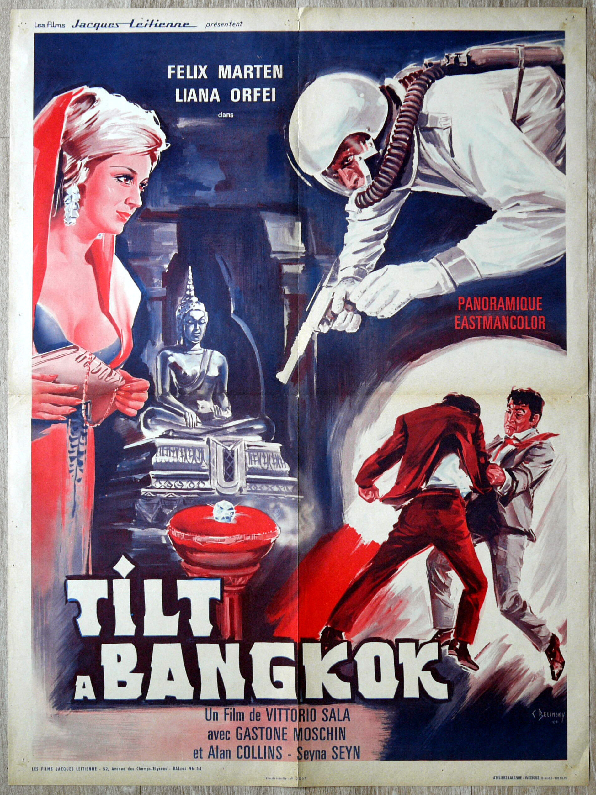 Affiche cinéma originale "Tilt à Bangkok" Espionnage