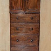 Paire de commodes hautes anciennes Castle Howard 1840 en bois dur