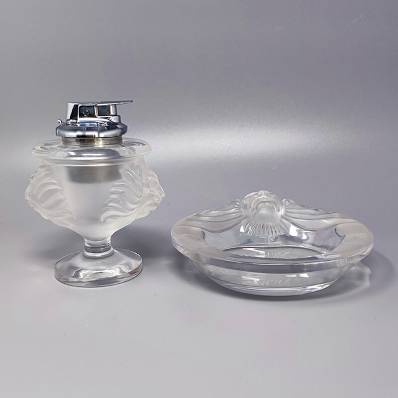 1970s Smoking Set  by Lalique. Signed on The Bottom. Made in France