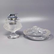 1970s Smoking Set  by Lalique. Signed on The Bottom. Made in France