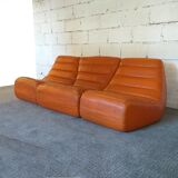 Leather sofa Saparella design Michel Ducaroy 70