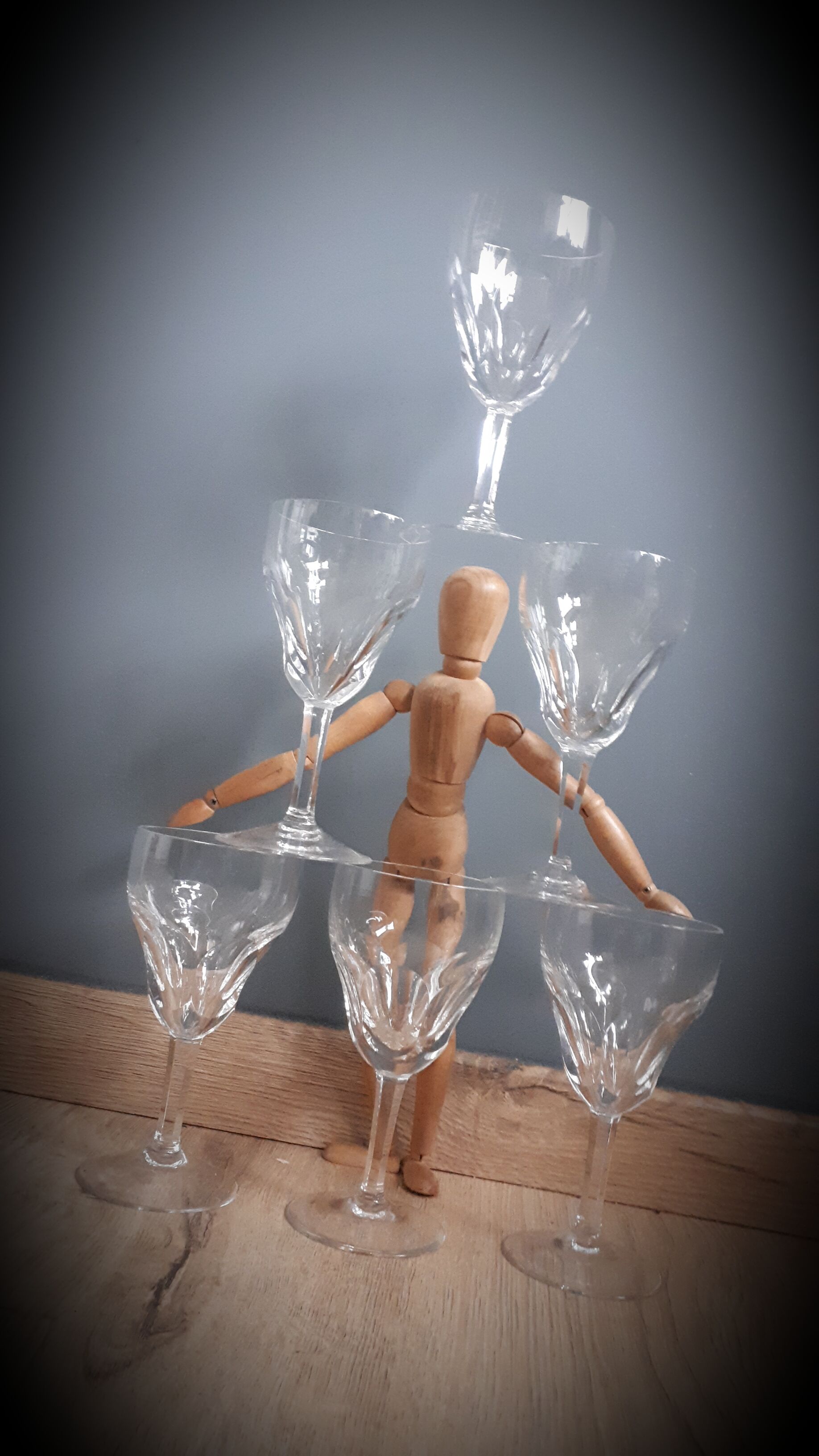 Set 6 crystal walking glasses