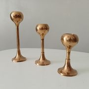 Set of 3 vintage scandinavian candle holders 50s/60s