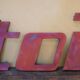 Letter to sign vintage metal 'I '.