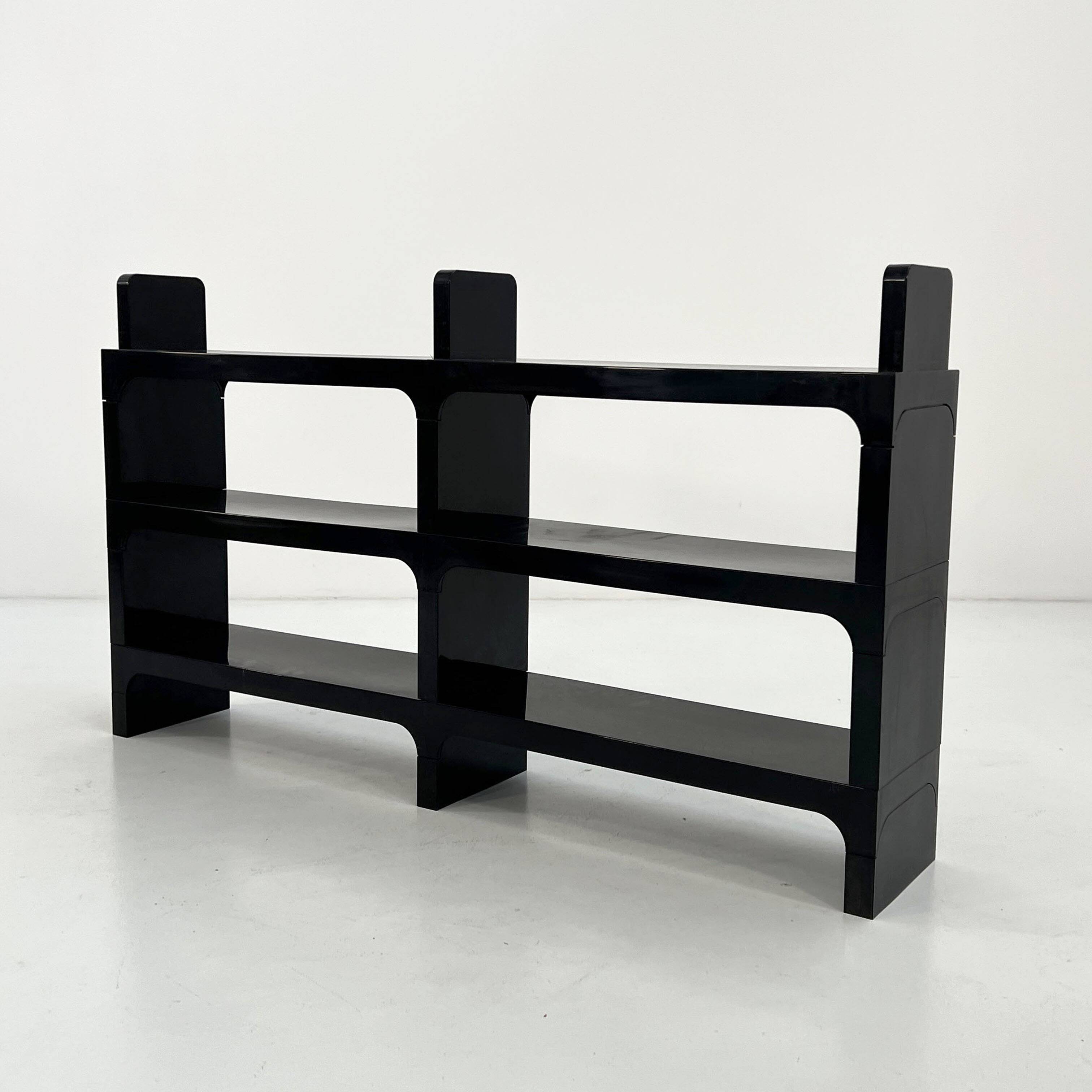 Modular black shelf by Olaf Von Bohr for Kartell, 1970