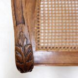 Banc de style néoclassique sculpté de lyres sur le dossier - 20e siècle