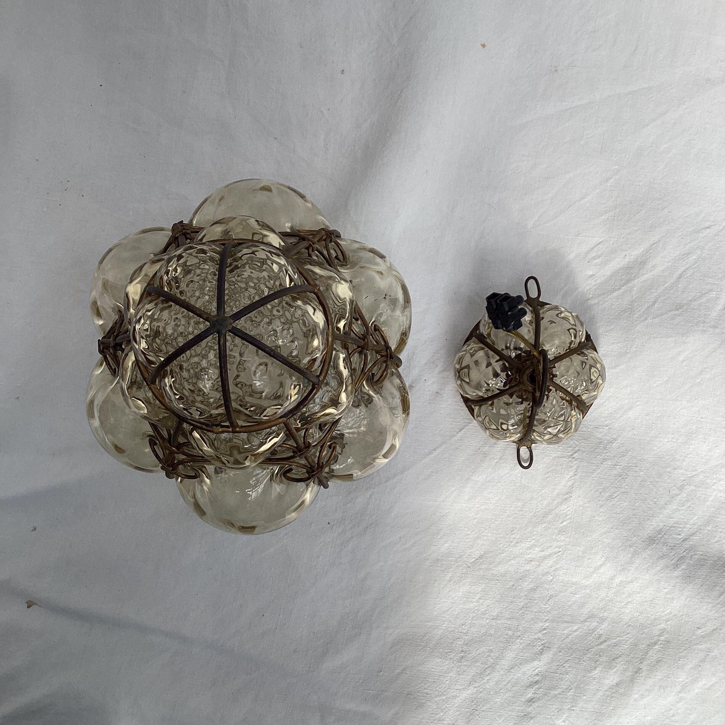 Lantern cage in blown glass style Murano dimension: H-28cm- D-18cm-