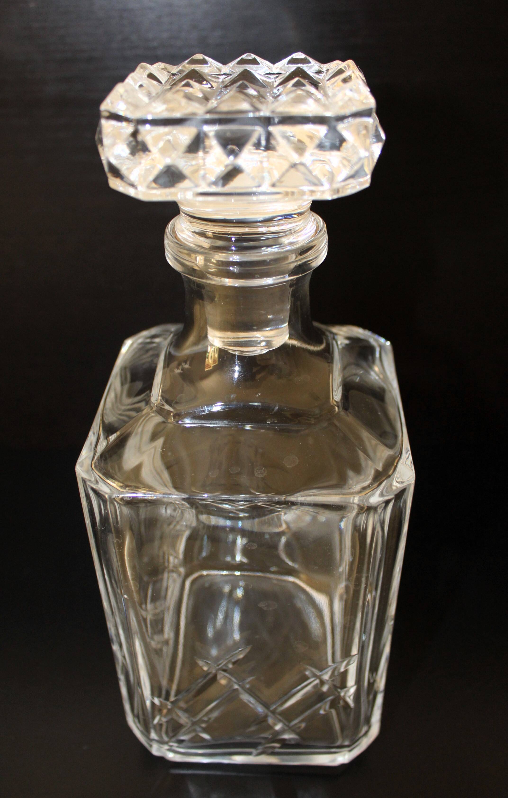 Vintage cut crystal whiskey decanter