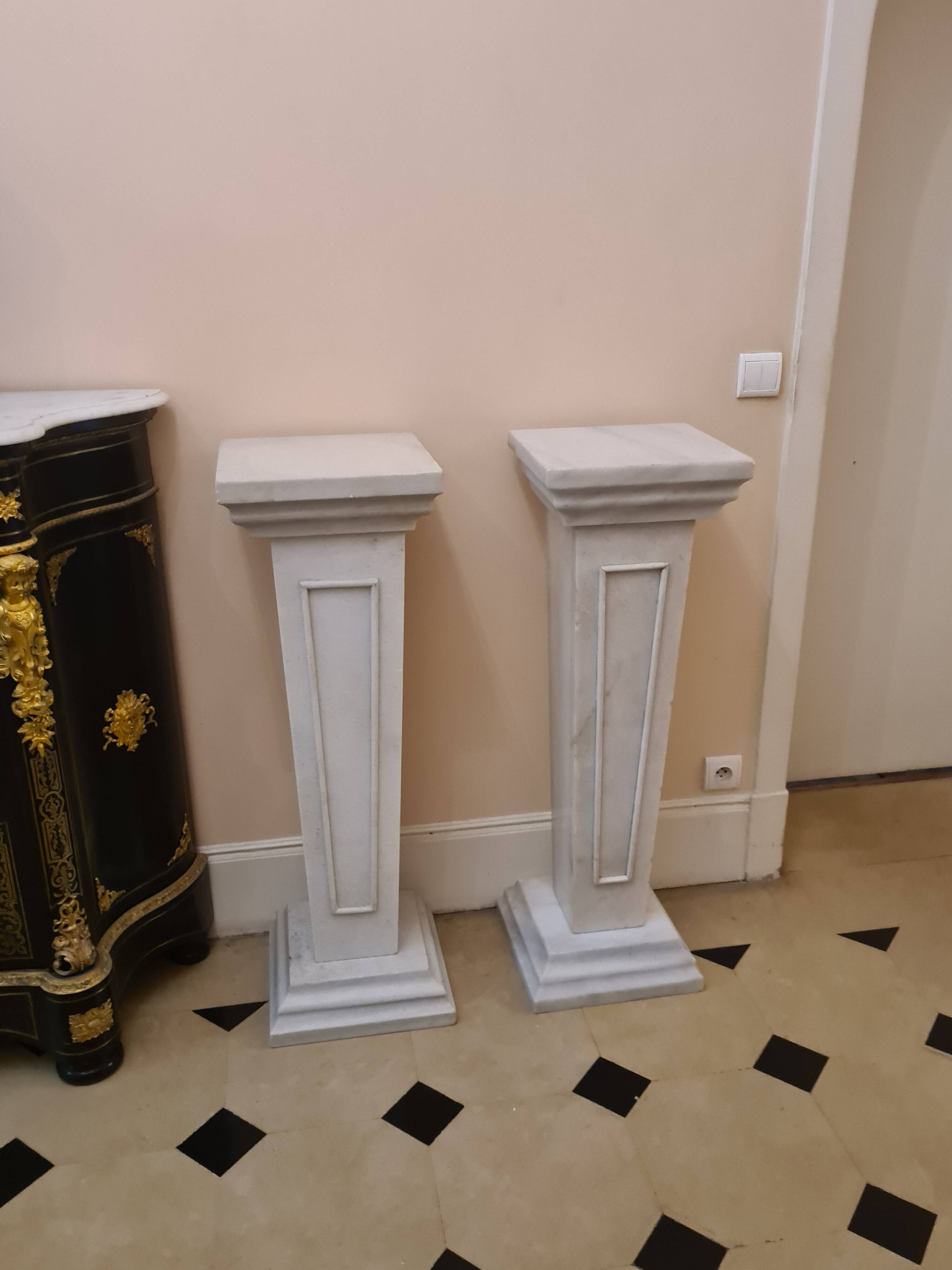 Pair of louis xvi style alabaster columns