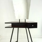 Coiffeuse années 50 en métal laqué noir et formica