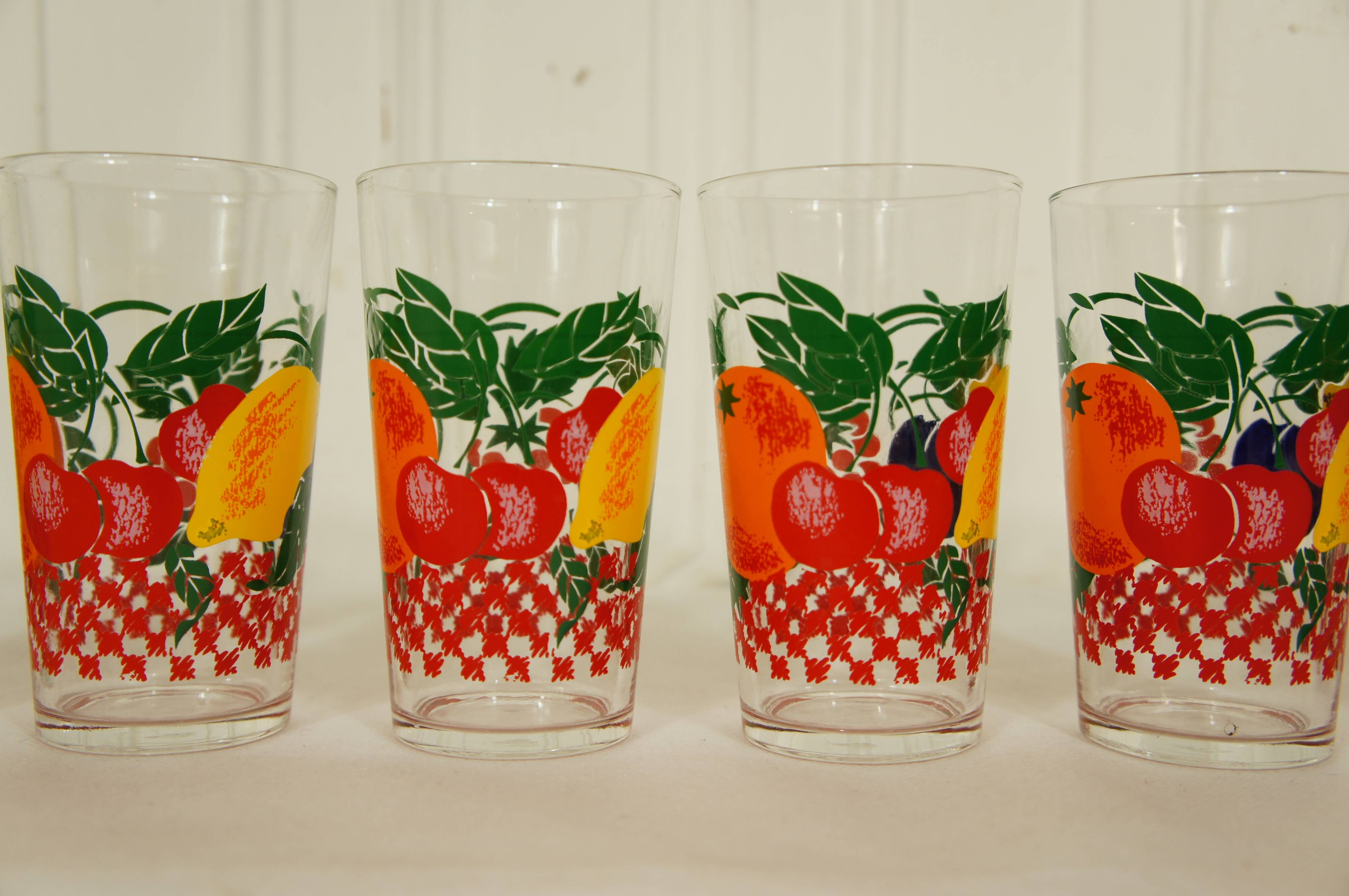 Set of 7 glasses to orangeade VMC Reims 1960