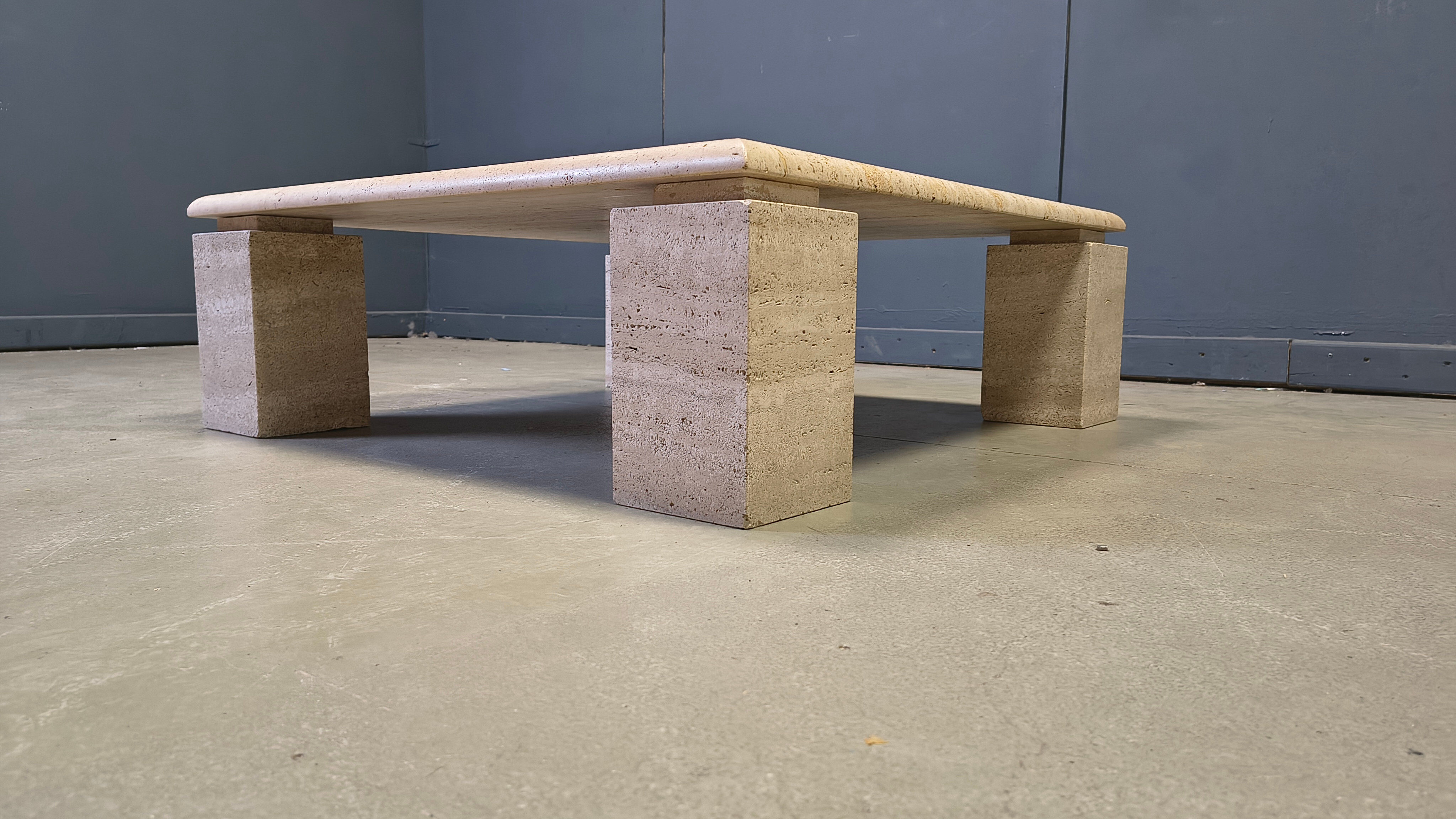 Travertine coffee table 1970s, Italy