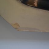 Art Deco serving dish in chrome metal with ebony handles.