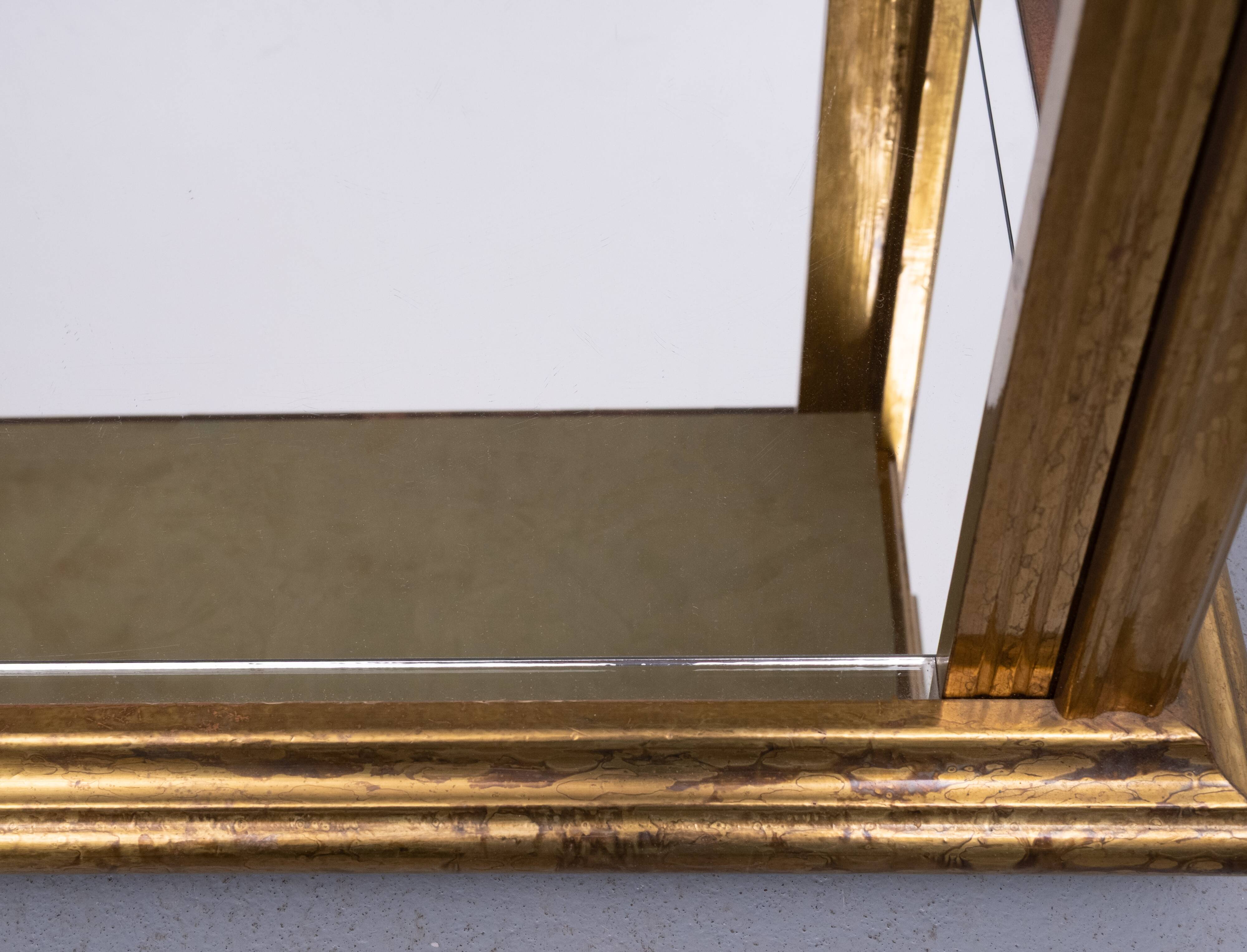 Classic Brass Serving Table Mirror tops Hollywood Regency 1970s France