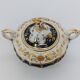 Antique porcelain sweet jar in gilded and cobalt blue, Napoleon III style.