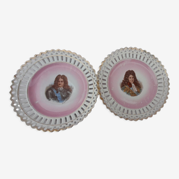 2 assiettes portrait de Philippe d'Orléans (régent ) et Grand dauphin diam 19,5 cm