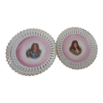 2 assiettes portrait de Philippe d'Orléans (régent ) et Grand dauphin diam 19,5 cm