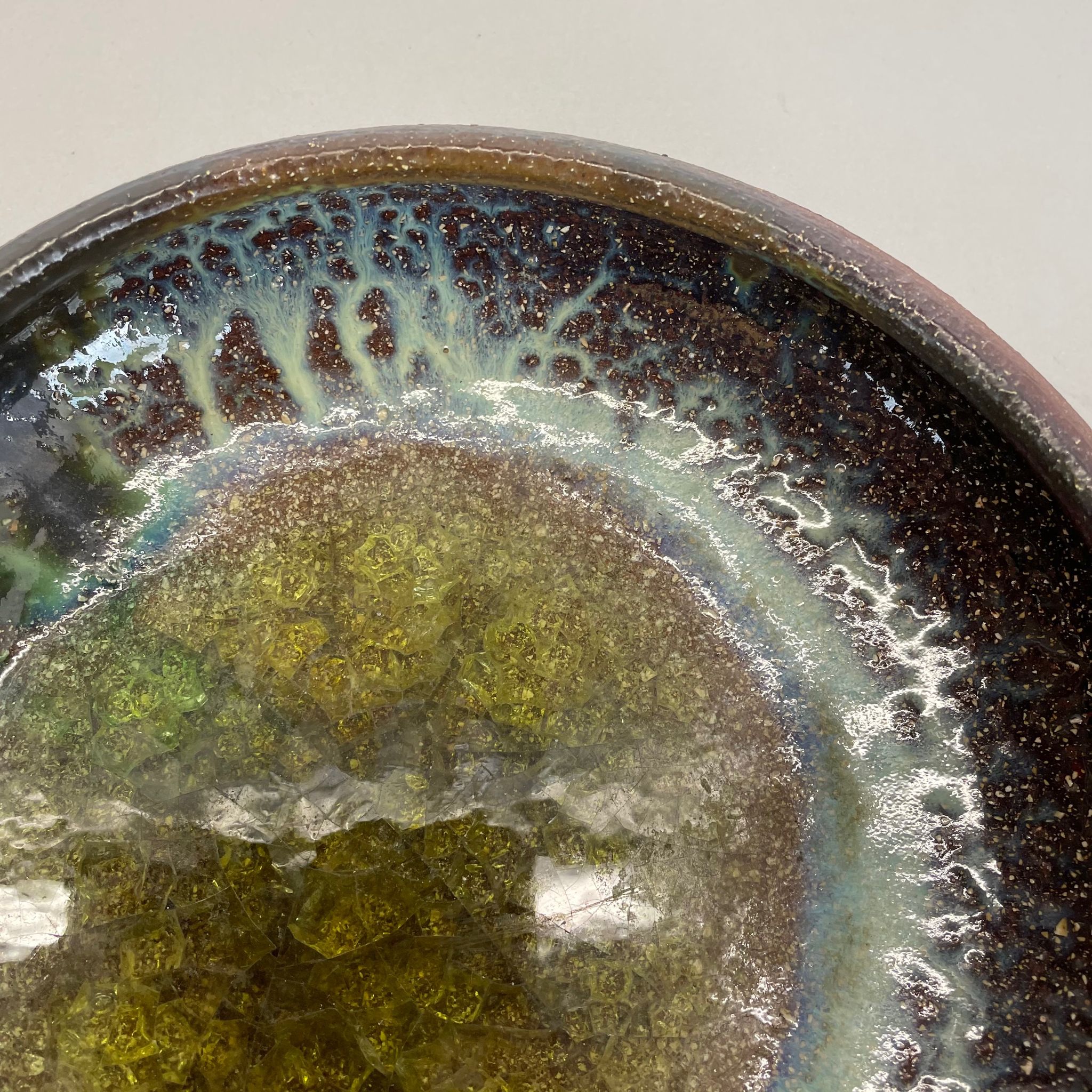 Ceramic studio pottery bowl shell element by gerhard liebenthron, germany, 1970s