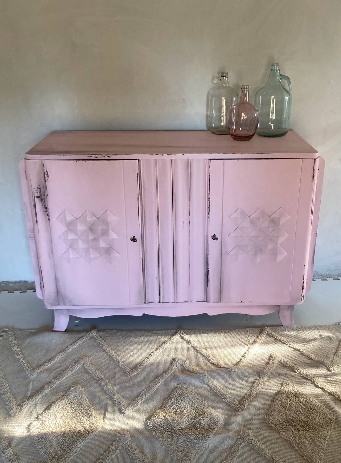 Buffet art déco rose pâle