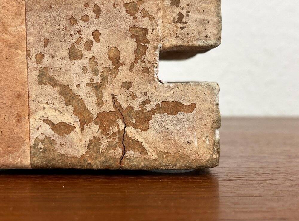 Klaus Lehmann, Cubist art sculpture in postmodern German brutalist ceramic Studio Pottery no. 337 81, 1981