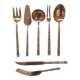 Bamboo pattern brass serving cutlery
