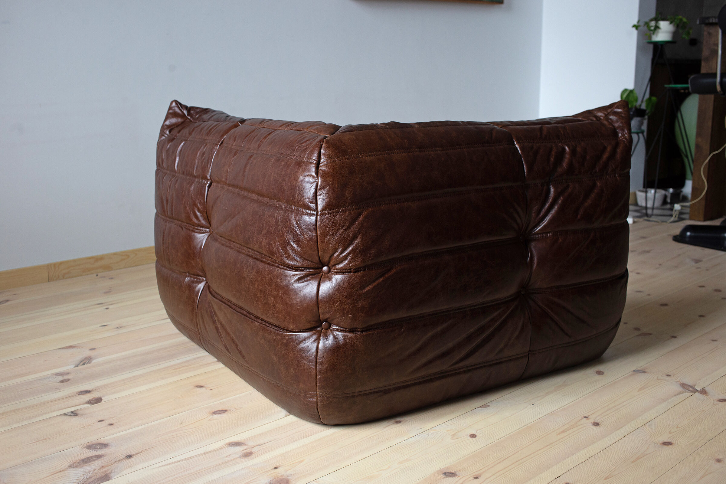 Togo brown leather set designed by Michel Ducaroy 1973