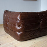 Togo brown leather set designed by Michel Ducaroy 1973