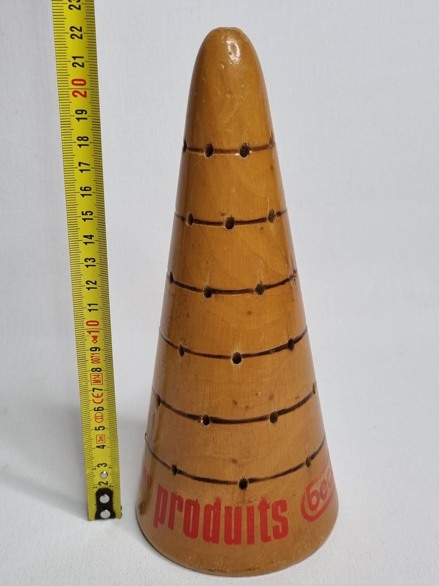 Vintage Turned Wood Countertop Lollipop Display Stand, 22cm