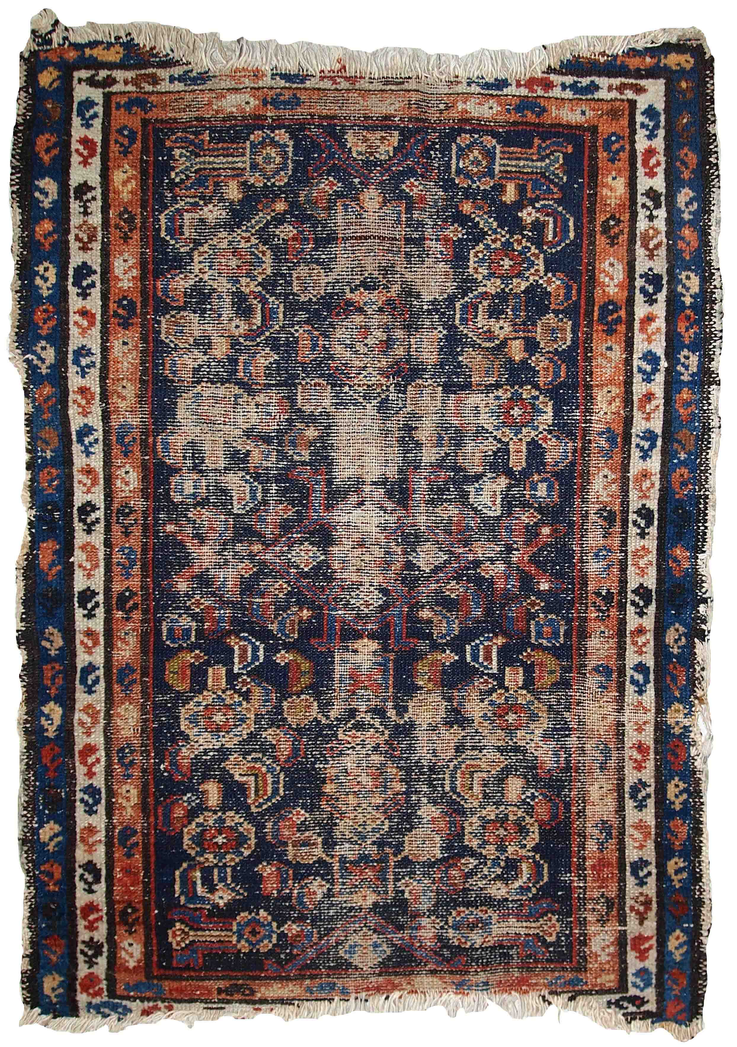 Ancient Persian carpet Malayer handmade 70cm x 93cm 1900s, 1C811