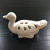 Canard pique fleurs blanc