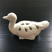 Canard pique fleurs blanc