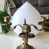 Chandelier 3 arms bronze old gold patinated