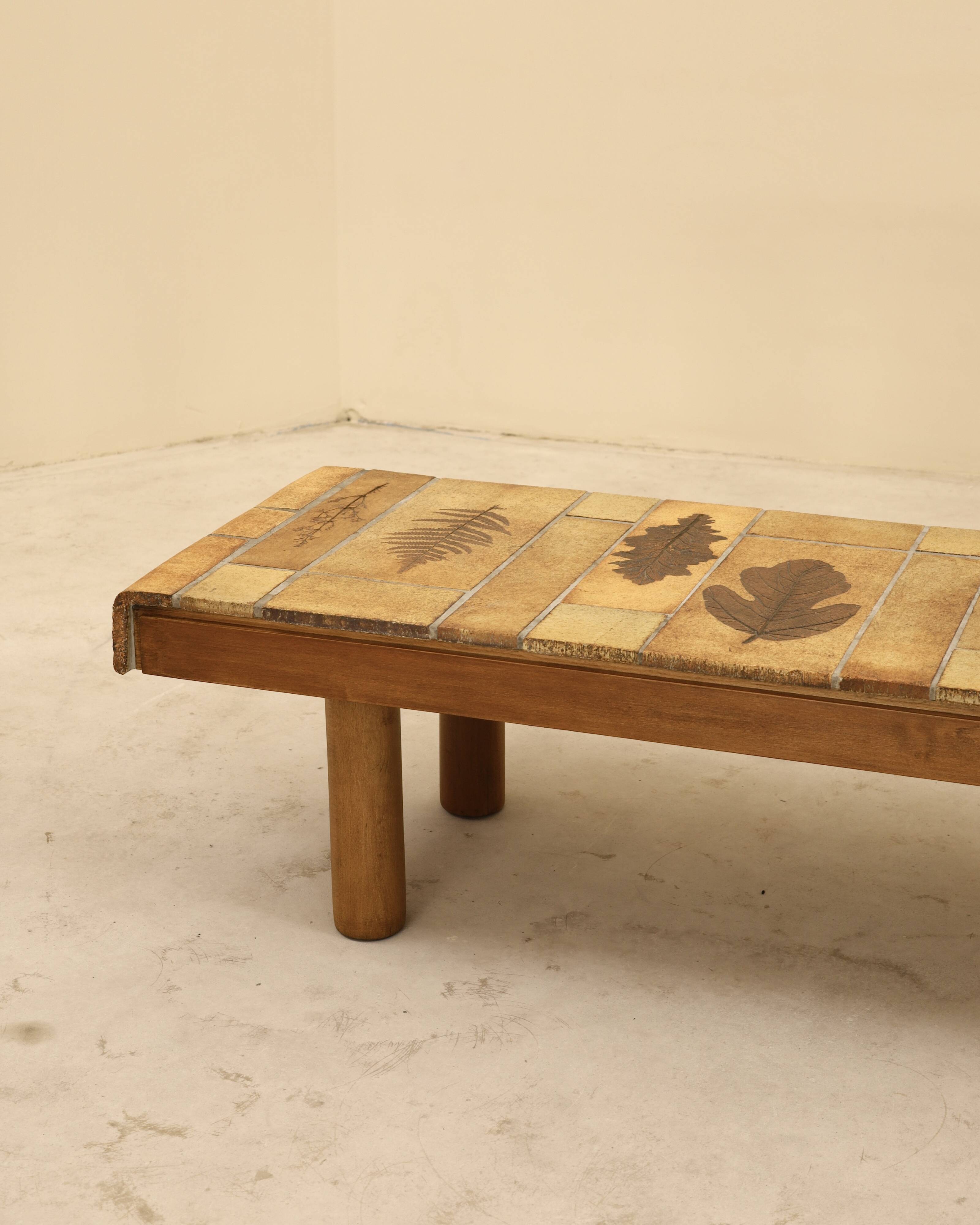 Coffee table attributed to Roger Capron, model "Pain Brulé", France, 1970.