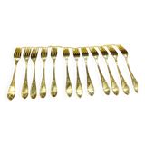12 silver-plated dessert forks by Félix Frères