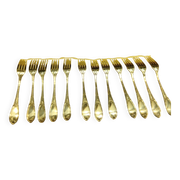 12 silver-plated dessert forks by Félix Frères