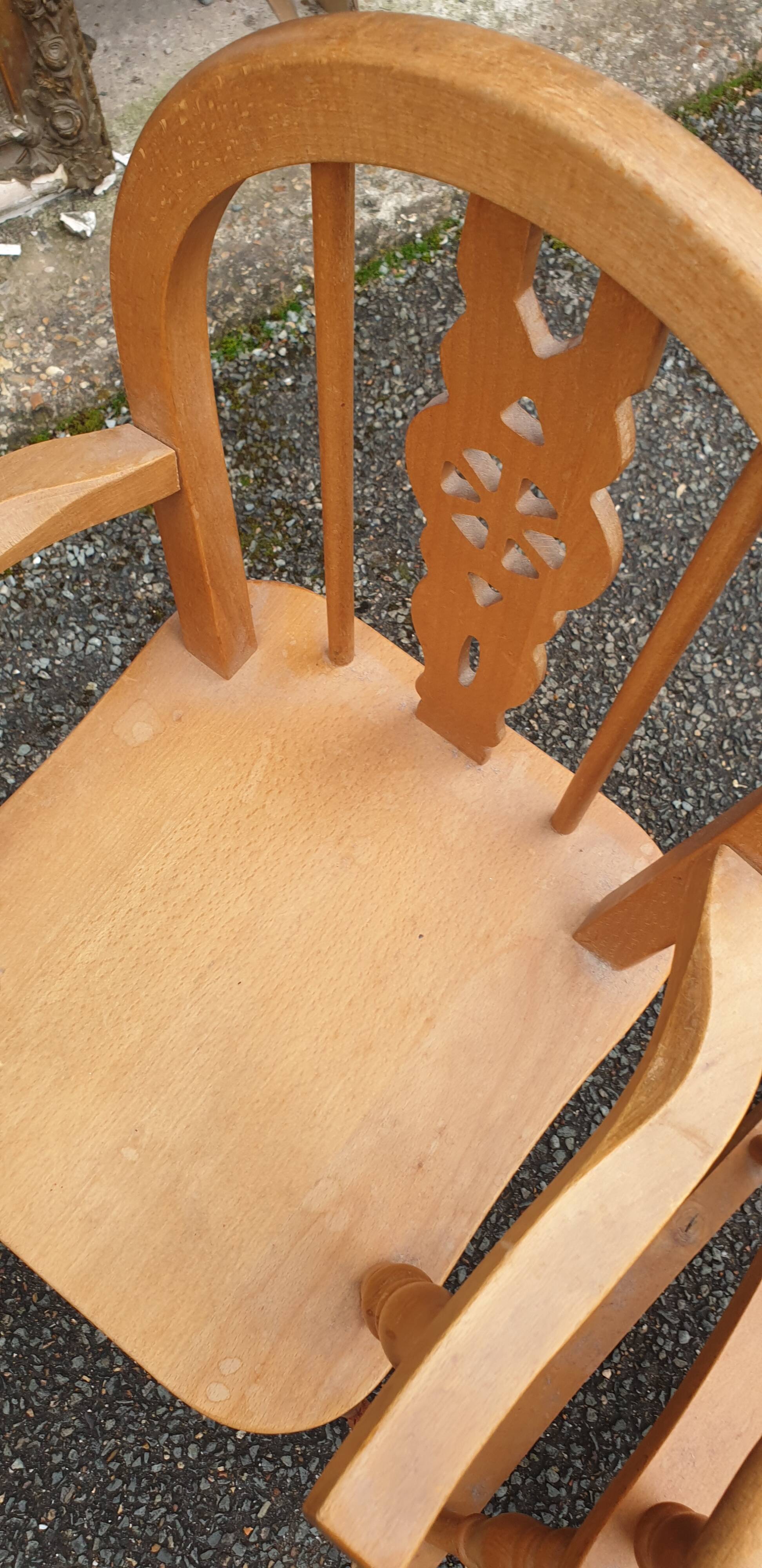 2 solid wood children's armchairs