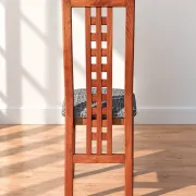 Set of 8 Vintage Teak Chairs in Mackintosh Style - Black and White Zebra Fabric