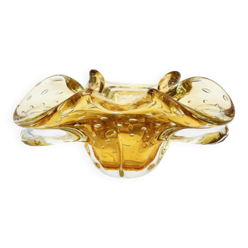 Murano bowl Archimede Seguso Bullicante Sommerso Yellow Gold