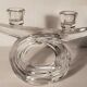Candlestick with two arms in crystal of Vannes 60s