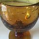 6 large vintage stemmed glasses (70 years) in blown bubble glass from the Biot amber glassworks