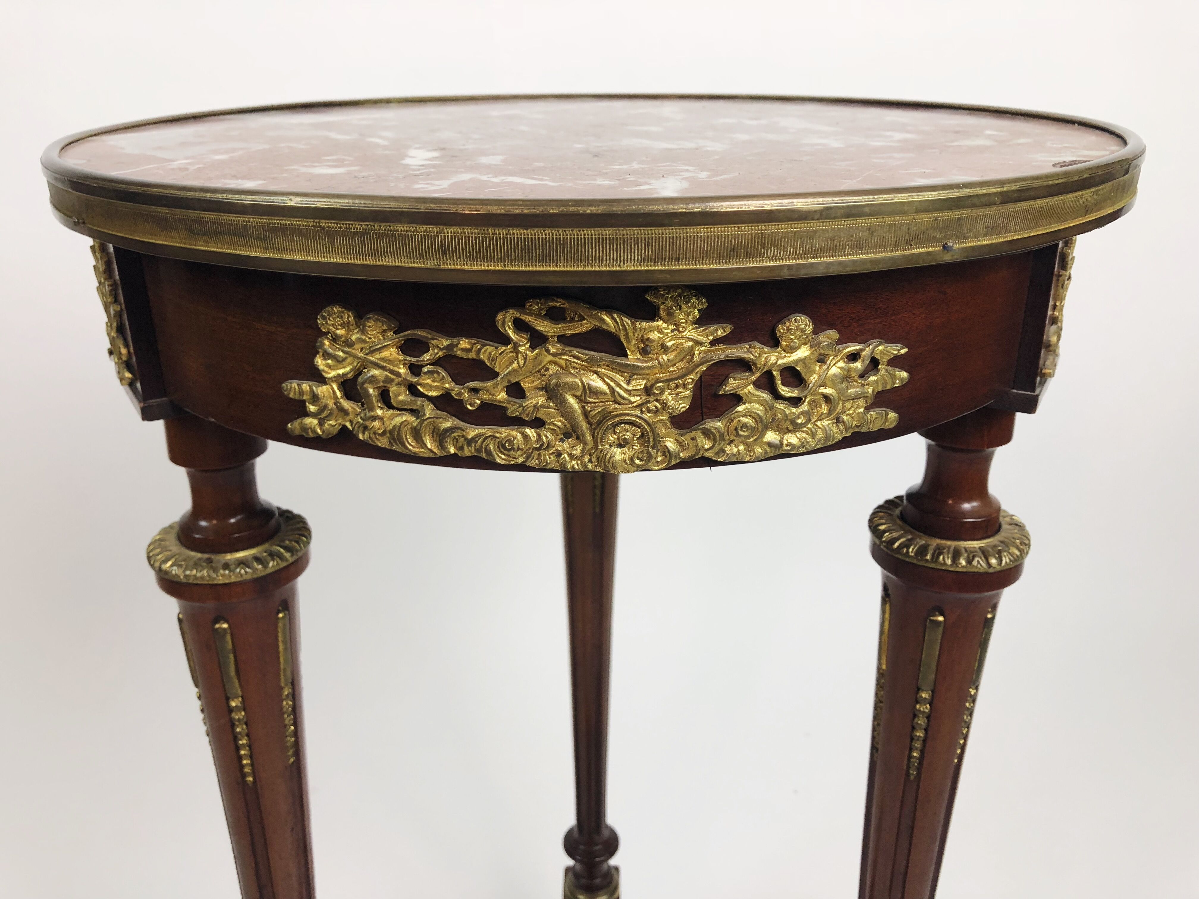 Side table Napoleon III wooden decorated with bronze